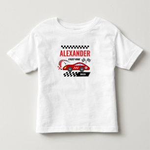 T-shirt Pour Les Tous Petits Thème de voiture de course vintage rouge pour le g