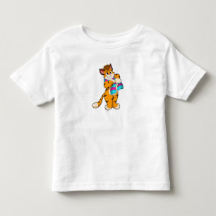T-shirt Pour Les Tous Petits Tigre en hiver avec Écharpe