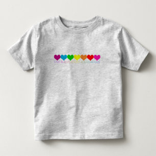 T-shirt Pour Les Tous Petits Toddler Pride Coeurs Arc-en-ciel L'amour est l'amo