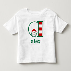 T-shirt Pour Les Tous Petits Toddler Stried Père Noël Christmas Shirt monogramm