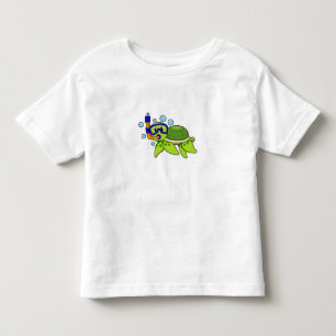 T-shirt Pour Les Tous Petits Tortue à la plongée avec tuba