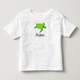 T-shirt Pour Les Tous Petits Tortue de mer mignonne personnalisée avec le nom