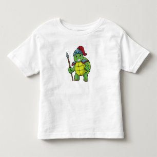 T-shirt Pour Les Tous Petits Tortue en guerrier avec Spear & Helmet