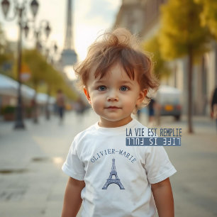 T-shirt Pour Les Tous Petits Tour Eiffel personnalisée Paris