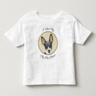 T-shirt Pour Les Tous Petits Toy Fox Terrier Peinture - Cute Original Chien Art