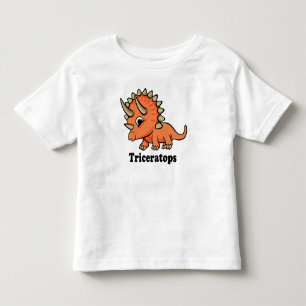 T-shirt Pour Les Tous Petits Tricératops Cute Dinosaure