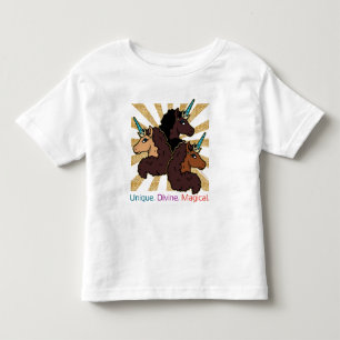 T-shirt Pour Les Tous Petits Trio de licornes afro : Unique, divin et magique