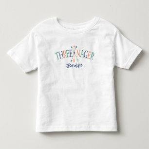 T-shirt Pour Les Tous Petits "Trois" Personnalisé de 3 ans