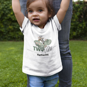 T-shirt Pour Les Tous Petits Tropique Sauvage Anniversaire Girafe Animal Vegeta