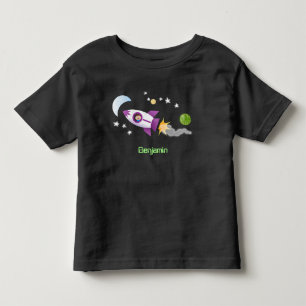 T-shirt Pour Les Tous Petits Un adorable vaisseau-fusée dans l'espace dessin an