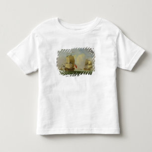 T-shirt Pour Les Tous Petits Un sloop anglais et une frégate dans une brise