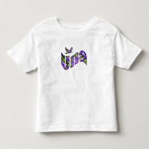 T-shirt Pour Les Tous Petits Una, Floral Girls Name, Logo,