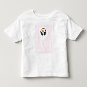 T-shirt Pour Les Tous Petits Une bulle de pensée avec un coeur et des écouteu