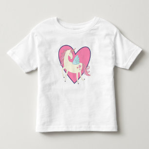 T-shirt Pour Les Tous Petits Unicorne Coeur Rose