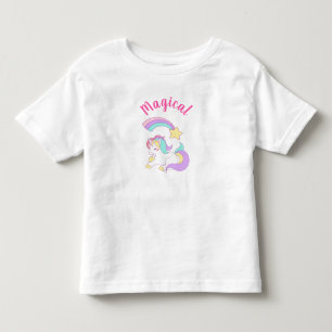 T-shirt Pour Les Tous Petits Unicorne magique avec Rainbow Shooting Star