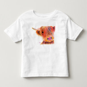 T-shirt Pour Les Tous Petits Vache des montagnes écossaise "SATSUMA DOUCE" par