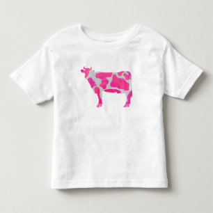 T-shirt Pour Les Tous Petits Vache rose et blanc Silhouette