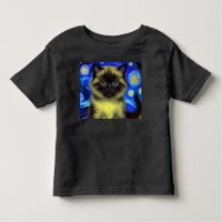 Van Gogh Starry Nuit Siamese Cat