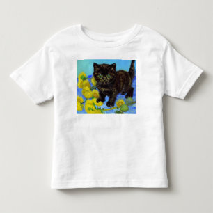 T-shirt Pour Les Tous Petits Van Gogh Style Chat avec tournesol