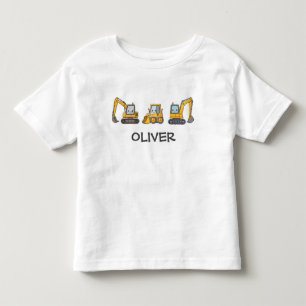 T-shirt Pour Les Tous Petits Véhicules de construction ludiques pour garçons