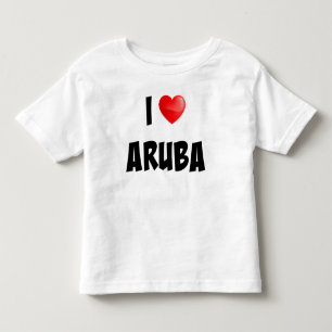 T-shirt Pour Les Tous Petits Vêtements personnalisés "I Love Aruba"