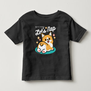 T-shirt Pour Les Tous Petits Vibes Corgi Butt et Nap - Joli chien couché