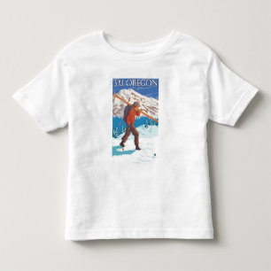 T-shirt Pour Les Tous Petits Vintage voyage de transport de skis de neige de