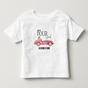 T-shirt Pour Les Tous Petits Voiture de course rouge Besoin de QUATRE Vitesses 