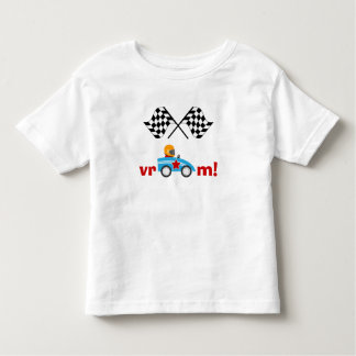 T-shirt Pour Les Tous Petits Vroom la voiture de course et les drapeaux