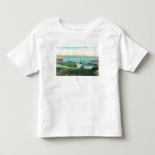 T-shirt Pour Les Tous Petits Vue aérienne de bord de mer et de jument Islan de