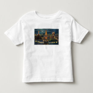 T-shirt Pour Les Tous Petits Vue de Luna Park la nuit