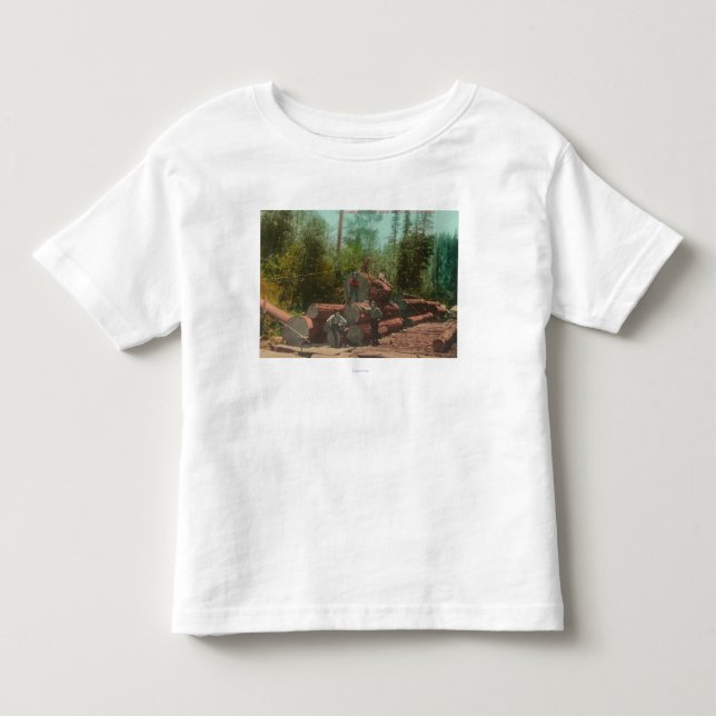 T-shirt Pour Les Tous Petits Vue des bûcherons, SceneSterling de notation, CA (Devant)