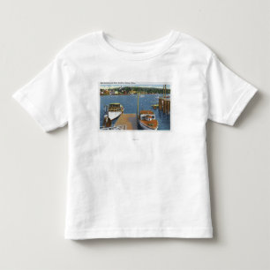 T-shirt Pour Les Tous Petits Vue d'un atterrissage de bateau et du rivage