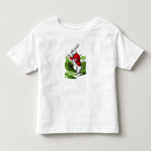 T-shirt Pour Les Tous Petits White Rabbit looking at watch. Illustration