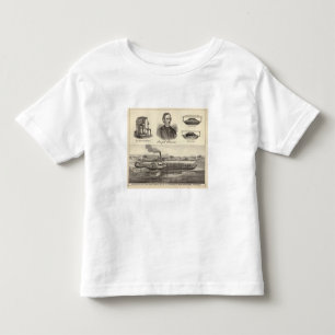 T-shirt Pour Les Tous Petits Yacht de vapeur de fer ondulé