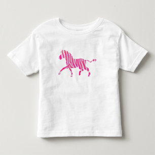 T-shirt Pour Les Tous Petits Zebra Hot rose et blanc Silhouette