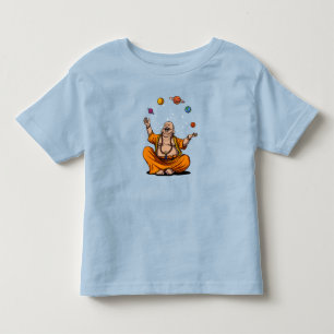 T-shirt Pour Les Tous Petits Zen Yoga Bouddha Jongler Planètes spatiales Médita