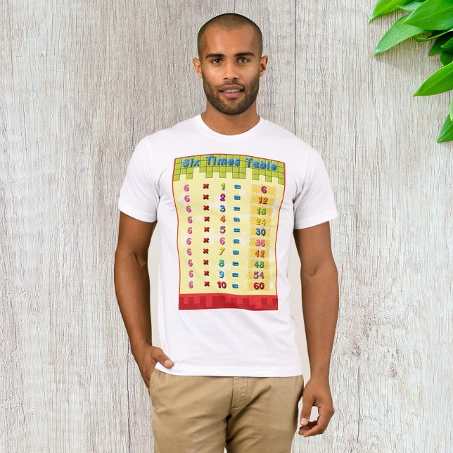 T-Shirt Pour Mens De Table Six Fois (Créateur téléchargé)
