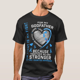 T-shirt Pour Mon Parrain Type 1 Diabète T1D Sensibilisatio