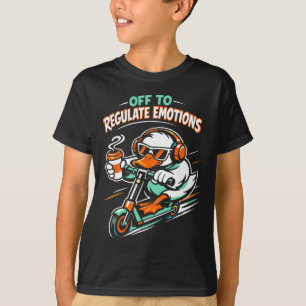 T-shirt Pour réguler les émotions Funny Duck Scooter Menta