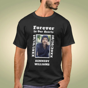 T-shirt Pour toujours dans nos coeurs Photo personnalisée 