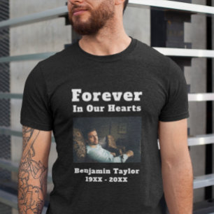 T-shirt Pour toujours dans nos coeurs Texte en mémoire d'a