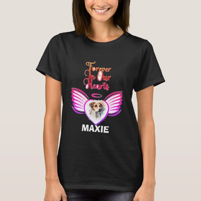 T-shirt Pour toujours dans notre coeur, chien Memorial T-s (Devant)