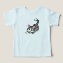 T-shirt pour tout-petit avec chat tabby gris migno