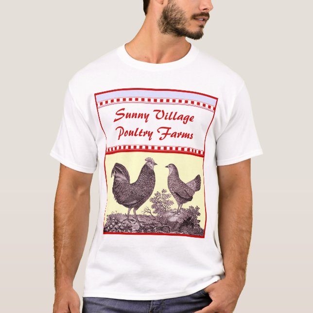 T-shirt pour une ferme avicole, un restaurant ou (Devant)