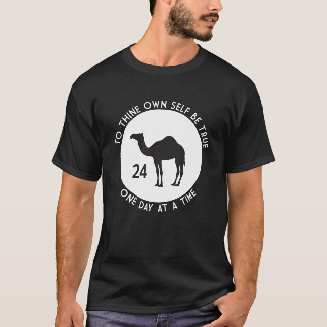 T-shirt Pour vous-même être vrai - Logo blanc et noir (Devant)