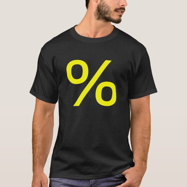T-shirt Pourcentage (petit) - Jaune (Devant)