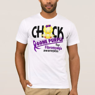 T-shirt Pourpre allé par poussin 2 de fibromyalgie