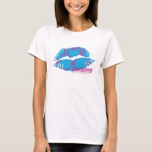 T-shirt Pourpre-Aqua de damassé