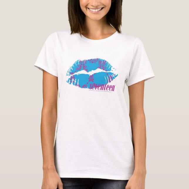 T-shirt Pourpre-Aqua de damassé (Devant)